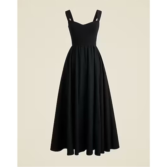 NWT J.Crew Sweetheart Tank Dress with Poplin Skirt in Black Size XXS - Picture 4 of 8